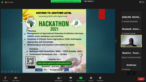 AFAAS Hackathon kicks off in Uganda, as UFAAS Hackathon 2021